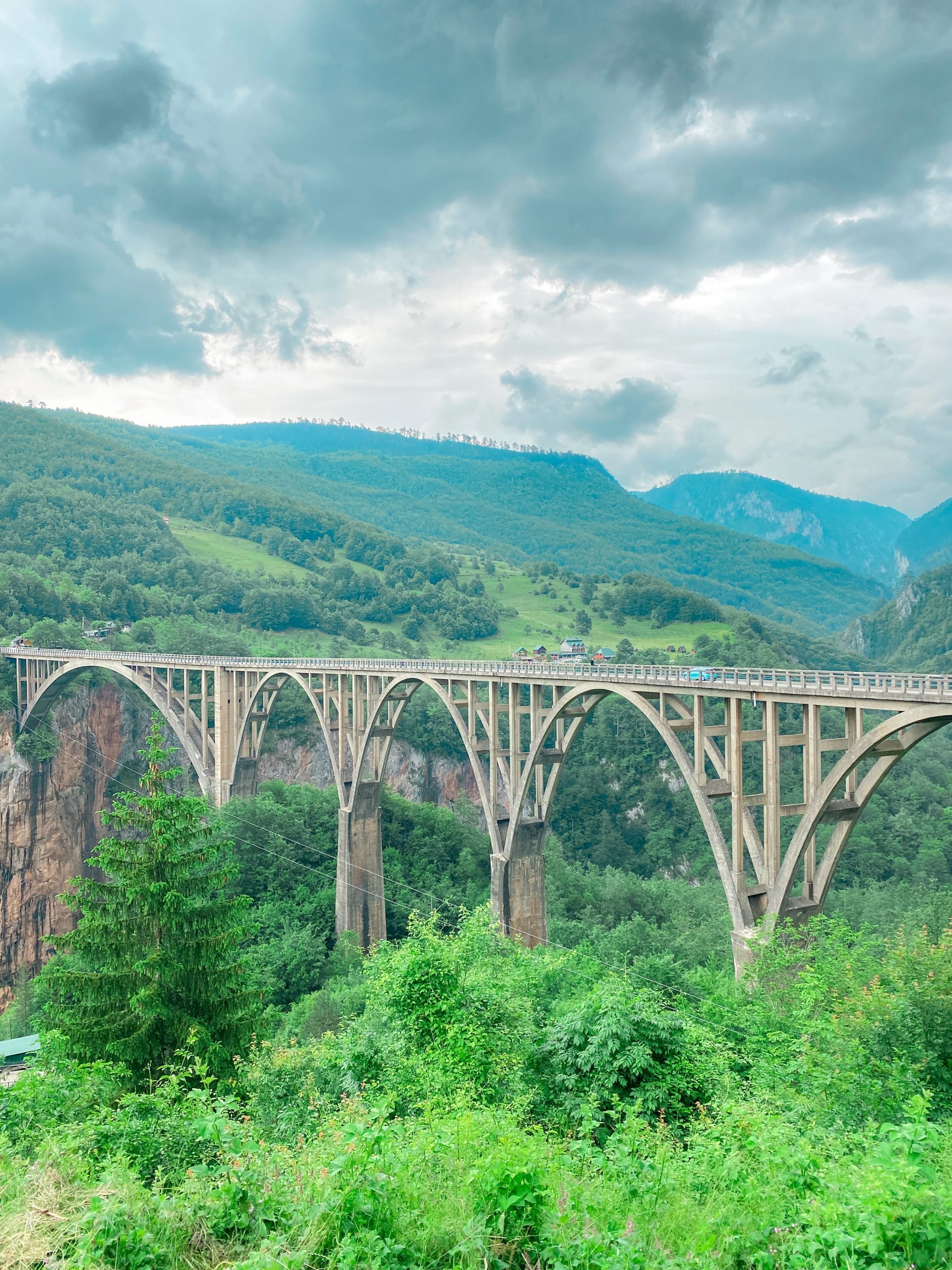 The scenic Tara Canyon Bridge in Montenegro.