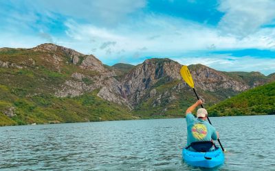 Kayaking at the beautiful Komani Lake in the North of Albania.